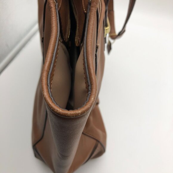 Coach Taylor Alexis Leather Carryall Tote Brown Shoulder Bag Leather Satchel - Picture 5 of 16